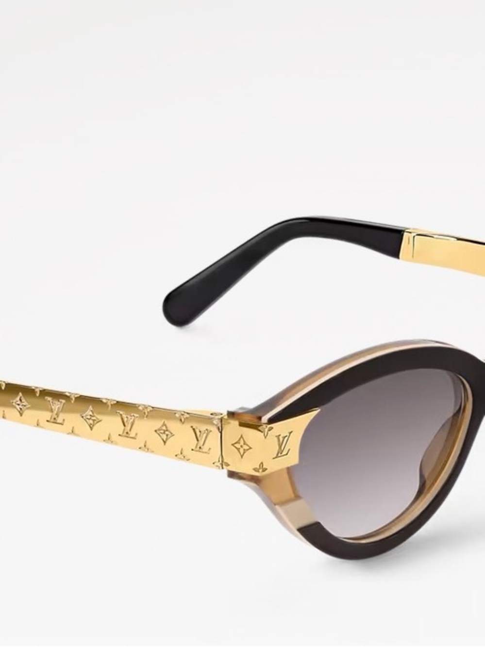 Louis Vuitton Black and Gold Cat-Eye Logo-Detail Sunglasses